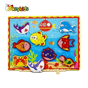 New hottest educational wooden sea life jigsaw puzzles for baby W14D076