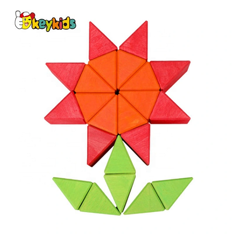 2020 New arrival 72PCS preschool wooden shape blocks for kids W13A209
