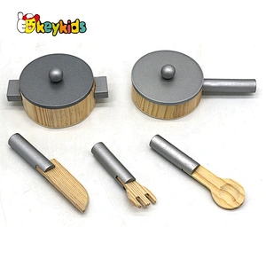 Hot selling children pretend role play wood kids kitchen play set for wholesale W10C404C