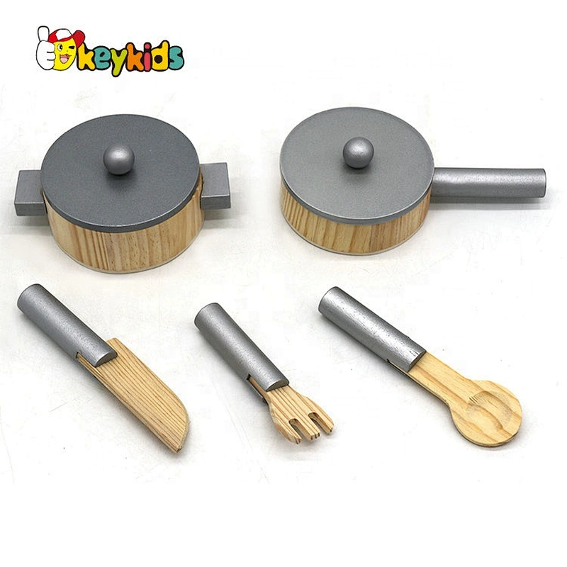 Hot selling children pretend role play wood kids kitchen play set for wholesale W10C404C