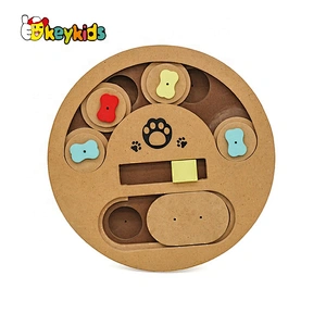 Customize creative wooden dog puzzle toys for interactive W06F138