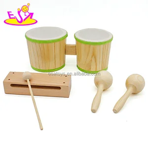New hottest music toys wooden baby drum kit for education W07A075