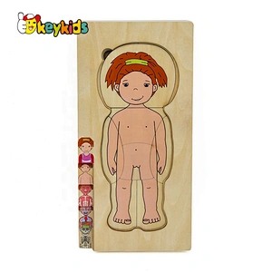 2020 Customize educational wooden body systems puzzle for children W12E058