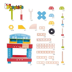 Top sale educational toy tool kit wooden carpenter set toy for kids W03D118