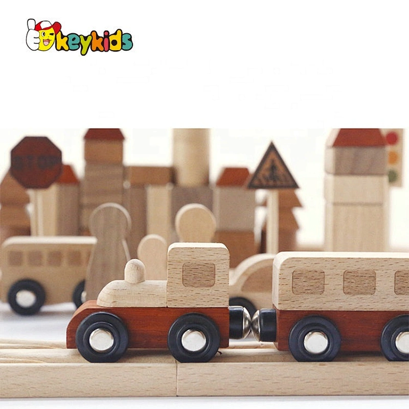 2021 New released preschool diy wooden toy train track for kids W04C206