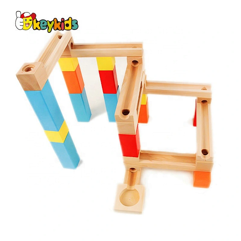 2019 Top fashion 107 PCS educational wooden marble run set for children W04E086