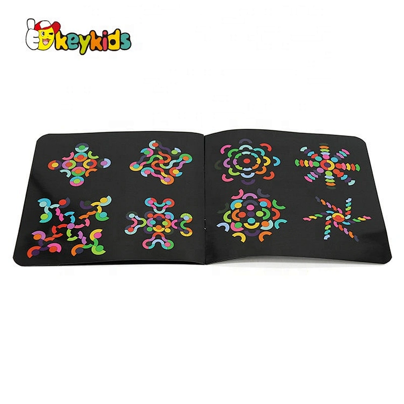 2021 Hot selling 64 pcs educational wooden shape puzzles for toddlers W14A256