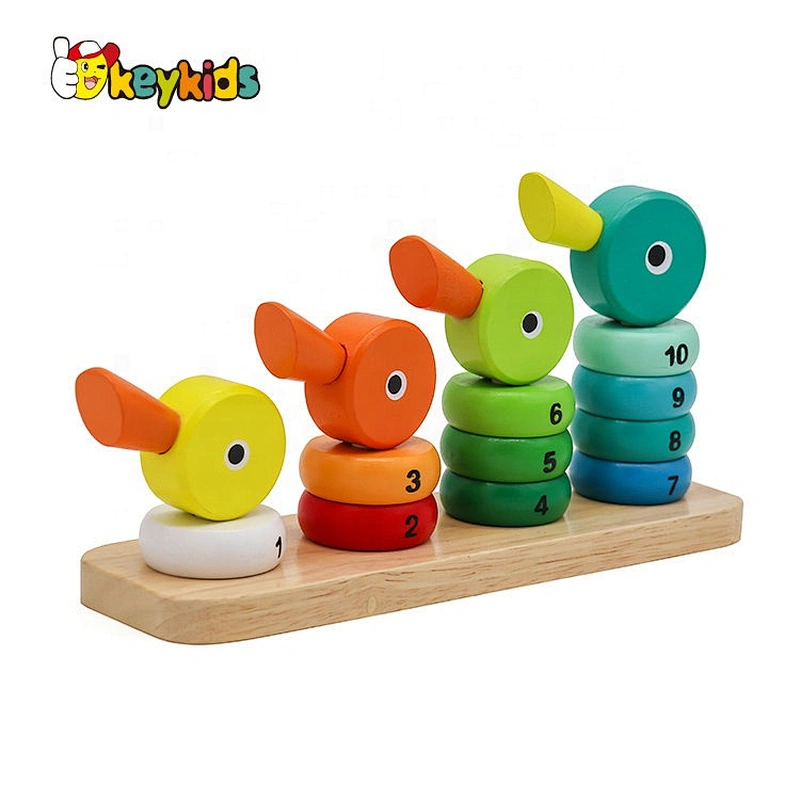 wholesale cheap stacking duck blocks wooden kids building toys for education W13D156