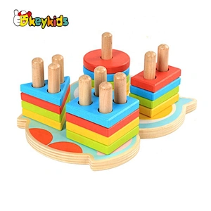 Learning Color And Shapes Kids Wooden Block Set W13D259