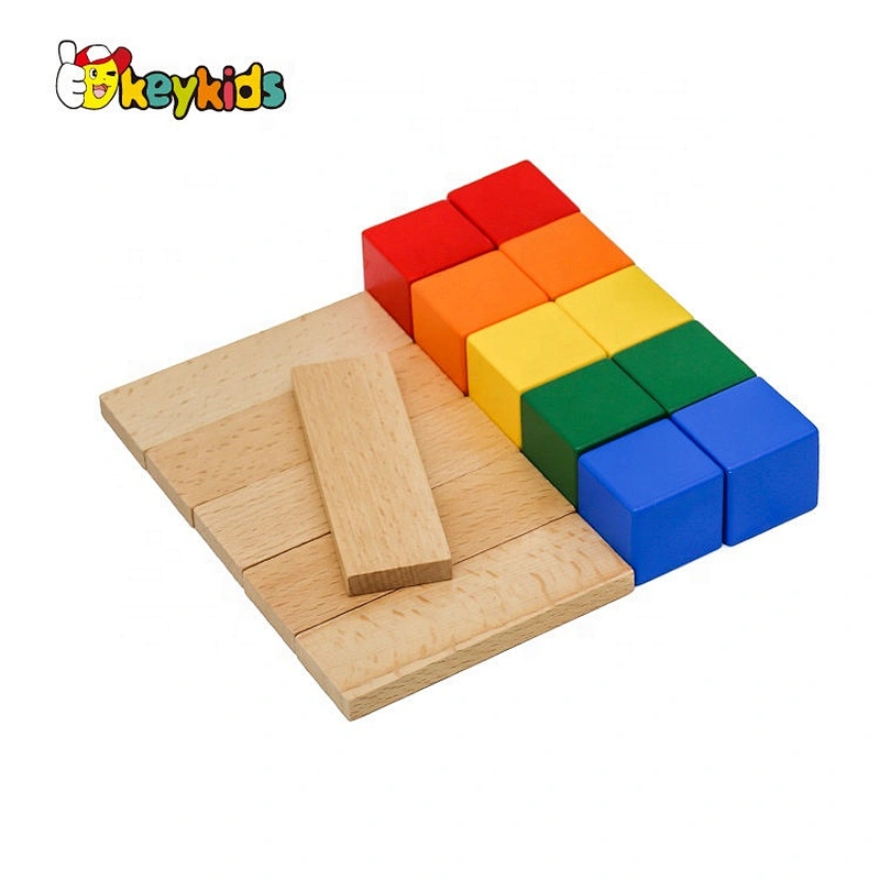 2021 Hot Selling Colored Wooden Educational Building Blocks Toys W13A235