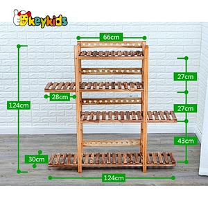hihg quality white wooden standing flower shelf for garden W08H110B