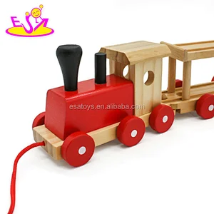 New hottest educational wooden pull along train toy for baby W05C094
