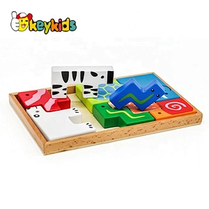 New hottest colorful animals wood block puzzle for children W14A189