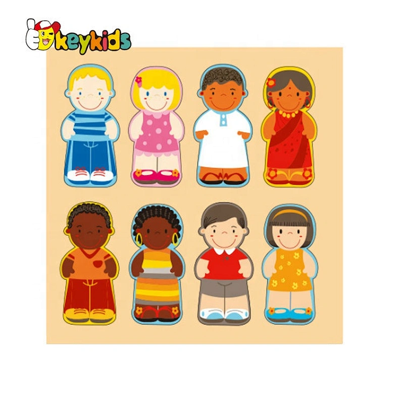 2020 Customize preschool wooden human shape puzzle for toddlers W14D116