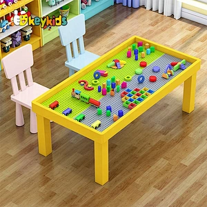 Customize children wooden blocks play table with storage W08G290D