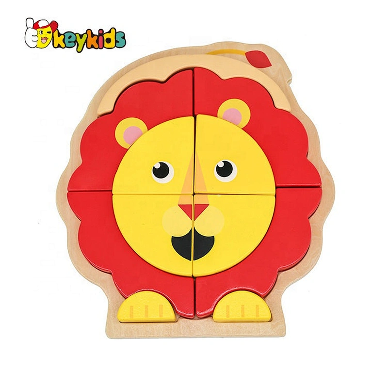 2019 New design 3d wooden animal puzzle toys for babies W14D090