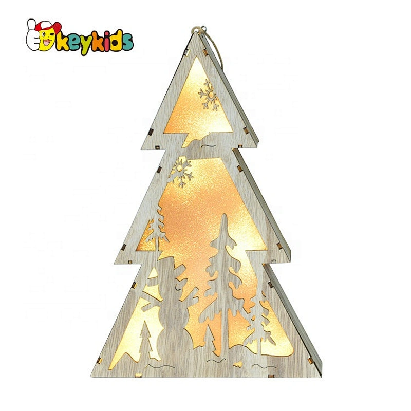 wholesale LED wooden christmas tree lights for decorations W09D078
