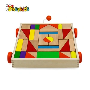 2019 High quality colorful wooden toy block car for children W13C038