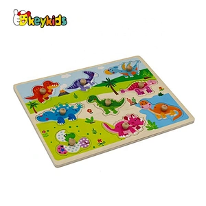 Kids 3d Dinosaur Simplex Toys Wooden Puzzles With Knob W14M155