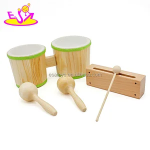 New hottest music toys wooden baby drum kit for education W07A075