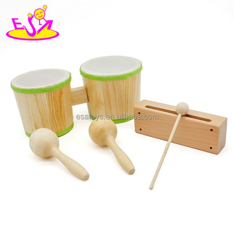 New hottest music toys wooden baby drum kit for education W07A075