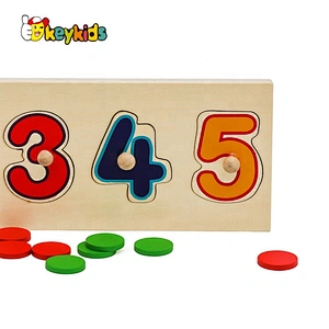 2021 Customize shape matching wooden number puzzle for toddlers W14B138