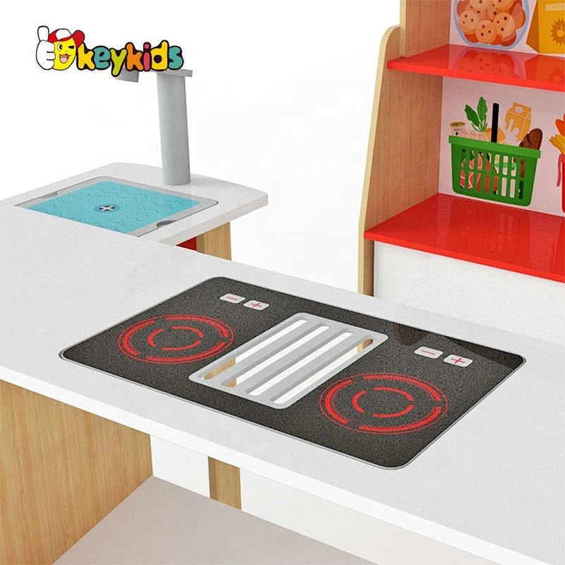 New Released Children Wooden Supermarket Shelf Toy W10A116