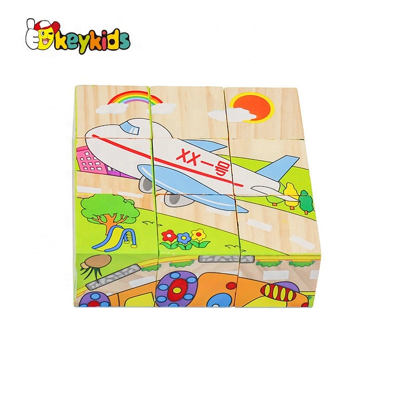 Customize 6 sides wood cube puzzle game for children W14F069