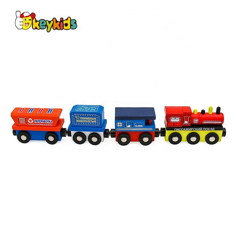 wholesale mini wooden magnetic train toy set for children W04A481