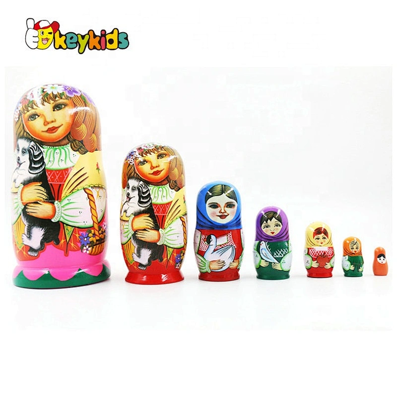 Hand Painted 7 In 1 Halloween Wooden Stacking Dolls For Toddlers W06D143