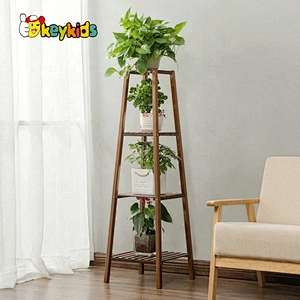 New arrival 2 layers brown wooden plant stand indoor for wholesale W08H113