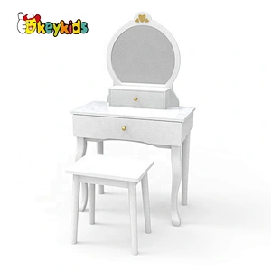 2021 New released girls pink wooden toy makeup table for wholesale W08H140A