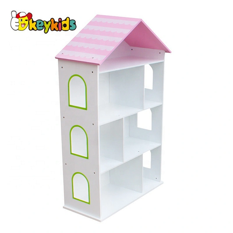New design doll house shaped wooden children bookcase with high quality W08C246
