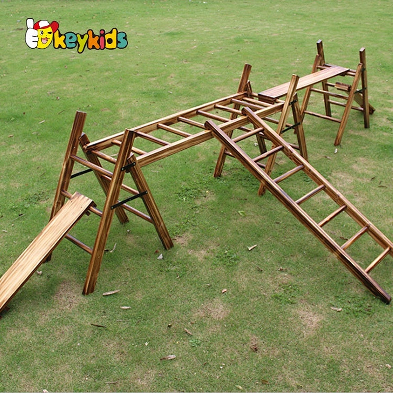 2021 New released outdoor wooden jungle gym climbing frames for kids W01D092