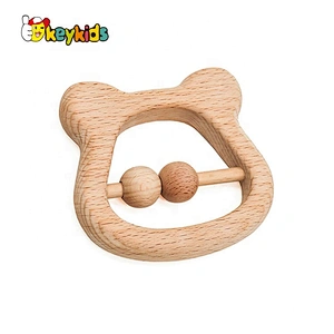 wholesale natural baby wooden rattle for 6 month old W08K285