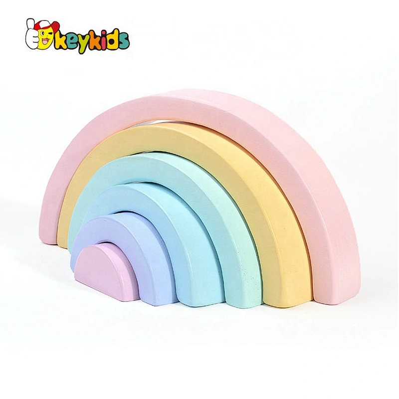 High Quality Wooden Rainbow Block Set For Kids W13D228