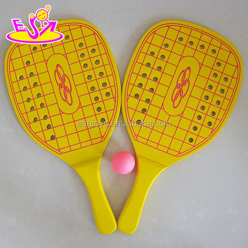 Customize children wooden beach bat set for promotional W01A098