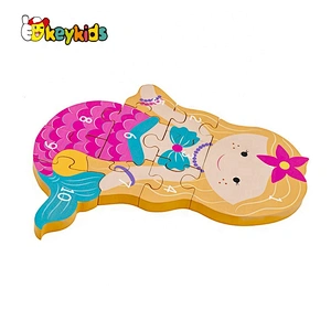 Customize lovely wooden mermaid jigsaw puzzle for kids W14D121