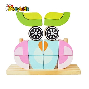 2020 New arrival stacking wooden owl blocks toy for children W13D271