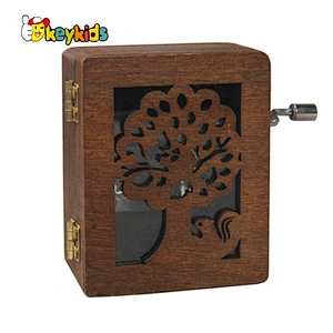 Customize vintage wooden diy hand-cranked music box for children W07B079