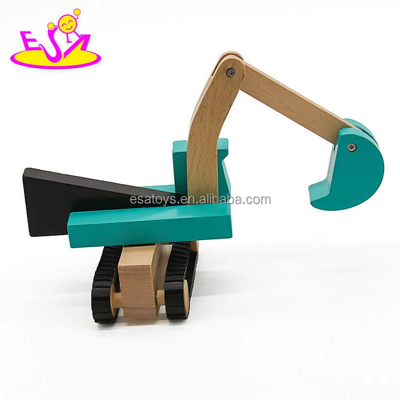 Best Selling funny wooden excavator toys for kids W04A381