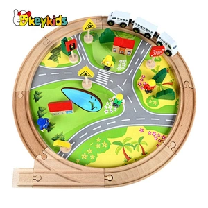 2020 New arrival preschool wooden train tracks toys for kids W04C194