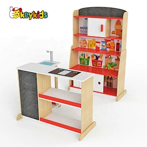 New Released Children Wooden Supermarket Shelf Toy W10A116
