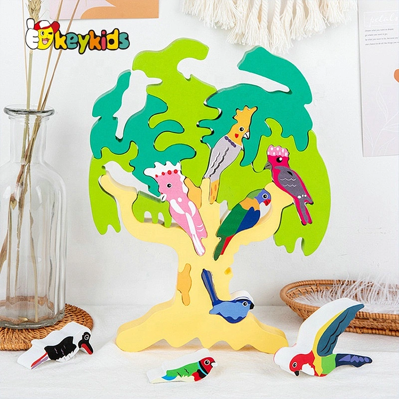 2021 New released educational shaped wooden tree puzzle for children W14D228