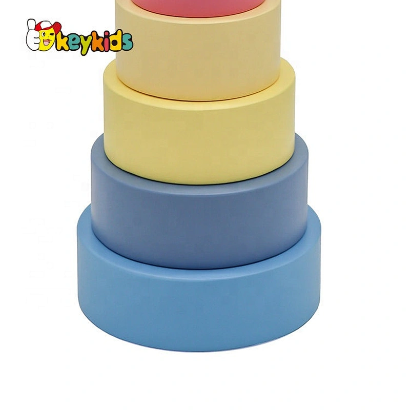 2021 Customize educational wooden stack up cup toys for kids W13D296