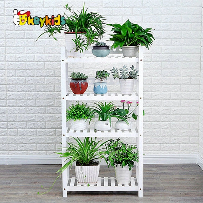 hihg quality white wooden corner plant stand for wholesale W08H107B