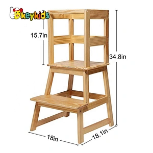 high quality 2 step wooden small step stool for toddlers W08G281