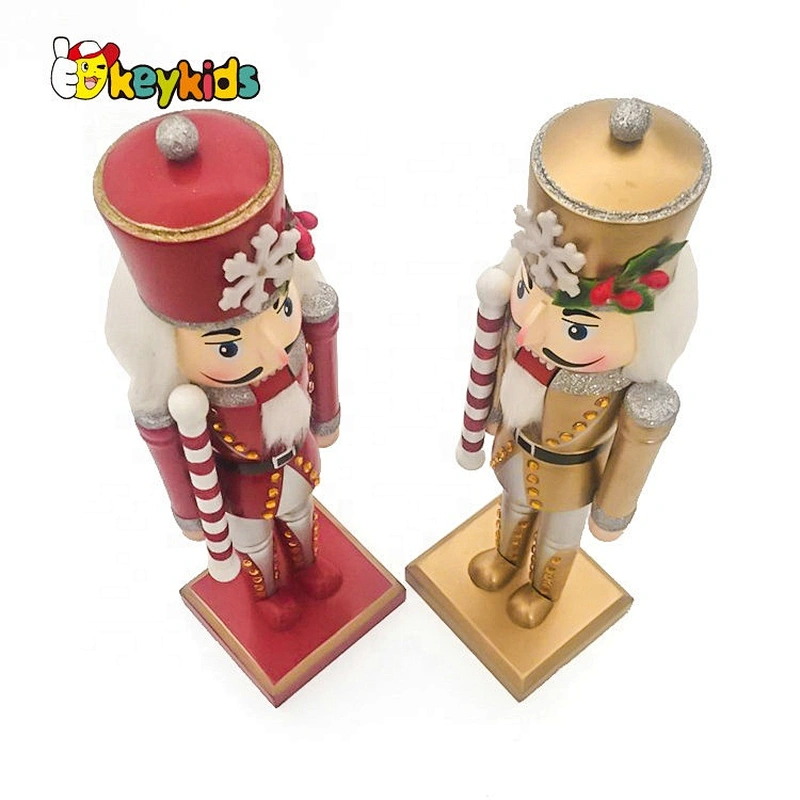 Customize soldier toy wooden gold nutcracker for wholesale W02A345