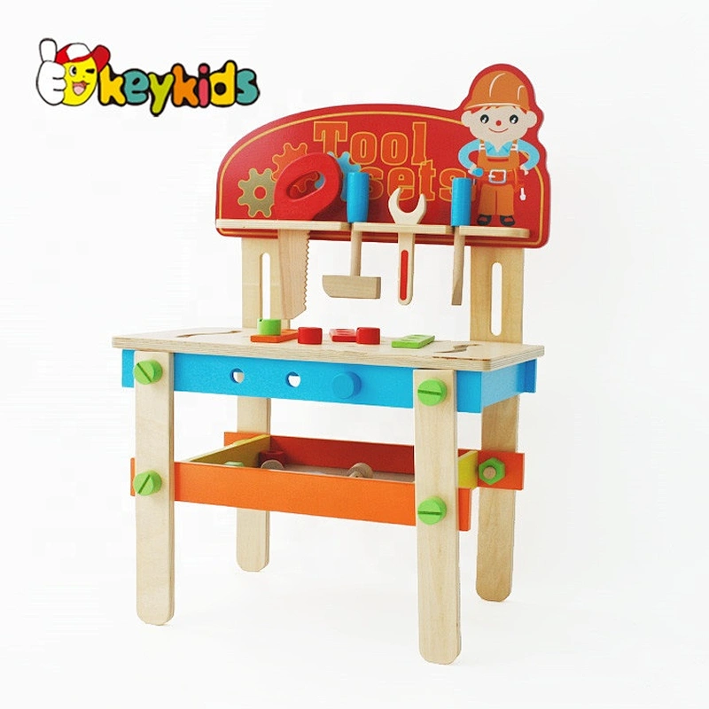 New children pretend play tool kit toys wooden kids tool bench W03D083