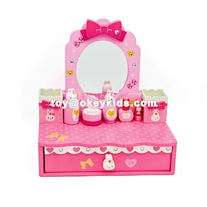 2019 New arrival make up games wooden toy dressing table for girls W08H099